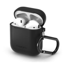 Spigen szilikon tok (matt, töltő csatlakozás) FEKETE Apple AirPods / AirPods 2 | 066CS24808 tok és táska