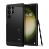 Spigen TOUGH ARMOR műanyag telefonvédő (szilikon keret, közepesen ütésálló, kitámasztó) FEKETE Samsung Galaxy S23 Ultra (SM-S918)