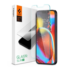 Spigen TR SLIM HD képernyővédő üveg (2.5D, karcálló, tok barát, ujjlenyomat mentes, ultravékony, 0.2mm, 9H) ÁTLÁTSZÓ Apple iPhone 13, Apple iPhone 13 Pro mobiltelefon kellék