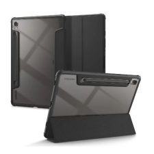 Spigen ULTRA HYBRID PRO tok álló, bőr hatású (FLIP, oldalra nyíló, TRIFOLD, asztali tartó, ceruza tartó) FEKETE [Samsung Galaxy Tab S9 Plus ... tablet tok