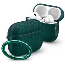 Spigen Urban Fit Apple AirPods Pro 3 tok karabinerrel, Midnight Green, zöld fülhallgató, fejhallgató tok