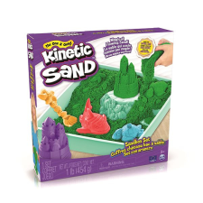 Spin Master Kinetic Sand Folyékony homok alátéttel, zöld kreatív és készségfejlesztő