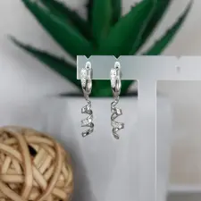  Spirál fülbevaló -  Rhodium fülbevaló