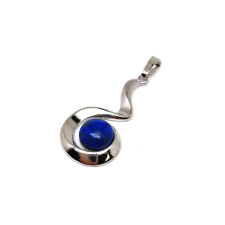 Spirál medál fém Lapis lazuli 2x3,5cm medál