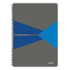  Spirálfüzet, A4, kockás, 90 lap, laminált karton borító, LEITZ "Office", szürke-kék