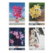  Spirálfüzet A/4 70 lap kockás Flower füzet