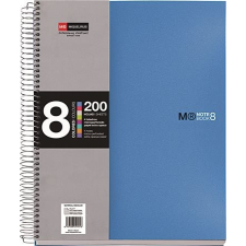  Spirálfüzet MIQUELRIUS 200 lap, színregiszteres, 8 részes, A/4-es kockás, kék füzet