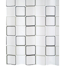 Spirella FRAME, négyzetek, fehér-fekete, PEVA, 180 × 200 cm lakástextília