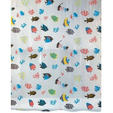 Spirella zuhanyfüggöny FISH, hal motívummal, átlátszó, 180 × 200 cm, PEVA lakástextília