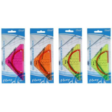 Spirit : Flexy színes áttetsző szögmérős háromszög alakú vonalzó 14cm-es több változatban vonalzó