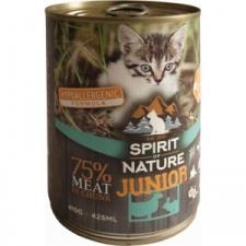 Spirit of Nature Cat Konzerv Junior Bárányhússal és Nyúlhússal 415gr macskaeledel