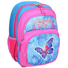 Spirit : Pillangó mintás rózsaszín-kék 4 rekeszes ergonómikus iskolatáska iskolatáska