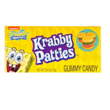 Spongebob Krabby Patties herkentyűburger formájú gumicukor 72g csokoládé és édesség