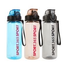 Sport kulacs - műanyag, átlátszó - 600 ml - 3 színben kulacs, kulacstartó