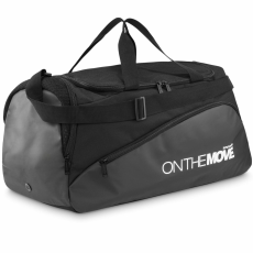  Sporttáska, Zagatto®, Fekete, 54x28x26 cm, 39L, Vízálló, Edzőterembe, Kocsihoz rögzíthető, Speciális szellőzőzseb a cipőknek, Tágas, ZG881