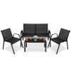 Springos 4 személyes Kerti ülőgarnitúra - Fekete