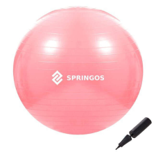 Springos 75 cm-es gimnasztikai, fitness labda, rózsaszín, pumpával fitness labda