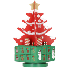 Springos Adventi naptár, 41 cm-es fiókos karácsonyfa karácsonyi dekoráció
