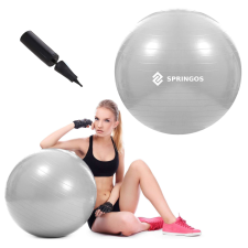 Springos fitness Lapda pumpával 75cm - szürke fitness labda