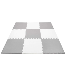 Springos Habszivacs kirakószőnyeg gyerekeknek, négyzetek, 179x179 cm, szürke játszószőnyeg