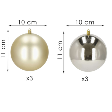 Springos Karácsonyfa gömbök 10 cm 6 db. karácsonyfadísz