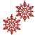 Springos Karácsonyi dekoráció "Hópehely" 2 db - piros