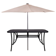 Springos kerti asztal 150cm - fekete kerti bútor