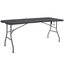 Springos kerti asztal 180x75cm - fekete-szürke kerti bútor