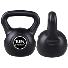 Springos Kettlebell 10kg - fekete kézisúlyzó