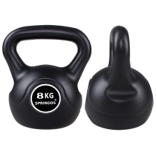 Springos Kettlebell 8kg - fekete kézisúlyzó