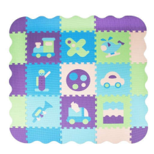 Springos Kreatív puzzle szőnyeg gyerekeknek, 90x90 cm, többszínű játszószőnyeg