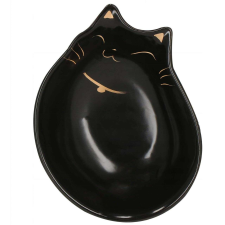 Springos Macska alakú kerámia macskaetetőtál, fehér, 15x11x5 cm, MCT-81725PS kutyatál