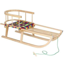 Springos Szánkó bükkfa háttámlával, szövet ülőkével – 90cm szánkó