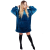 Springos Unisex takaró pulóver, kapucnis, oversize, kék