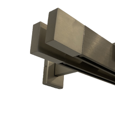 Square-Line karnis szett, 2 soros, 300 cm, széles végzáróval , Inox karnis, függönyrúd