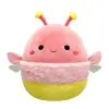  Squismallows 30 cm - Apollo a korallszínű szentjánosbogár rózsaszín és sárga selymes csíkokkal