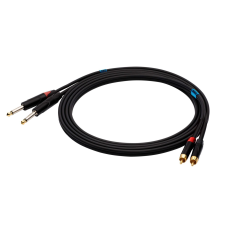 SSQ SS-1427 2x RCA apa - 2x 6.3mm Mono Jack apa Kábel (1m) (SS-1427) kábel és adapter