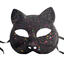 ST Csillámos cica maszk fekete jelmez