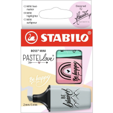 STABILO 07/03-49 BOSS MINI Pastellove 2-5mm Szövegkiemelő készlet - Vegyes színek (3 darabos) filctoll, marker