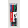 STABILO Alkoholos marker készlet, 0,7 mm, STABILO "OHPen F", 4 különböző szín