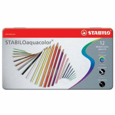STABILO : Aquacolor 12 db-os színesceruza szett fém dobozban színes ceruza