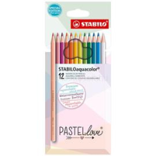STABILO aquacolor Pastellove 12 db-os színes ceruza készlet (STABILO_1612/7) színes ceruza
