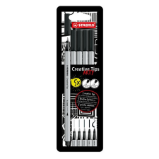 STABILO Ecsetfilc Stabilo Creative Tips Arty 5 db-os klt. fekete filctoll, marker
