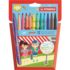 STABILO Filctoll készlet, 2 mm, STABILO "Power", 12 különböző szín filctoll, marker