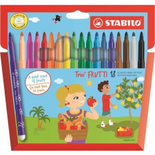 STABILO Filctoll készlet, illatos, STABILO &quot;Trio Frutti&quot;, 18 különböző szín filctoll, marker