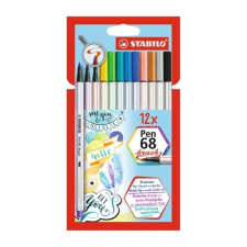 STABILO Filctoll STABILO Pen 68 Brush 12 db-os készlet filctoll, marker