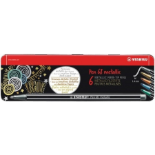 STABILO Filctoll Stabilo Pen 68 metallic 6-os fémdobozban filctoll, marker