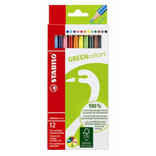 STABILO Green Colors Hatszögletű színes ceruza készlet 12 szín színes ceruza