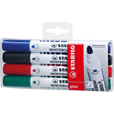 STABILO Plan kúpos hegyű 4db-os vegyes színű táblamarker készlet filctoll, marker