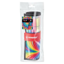 STABILO Rostirón, készlet, 1 mm, felcsavarható, STABILO "Pen 68 ARTY", 25 különböző színű filctoll, marker
